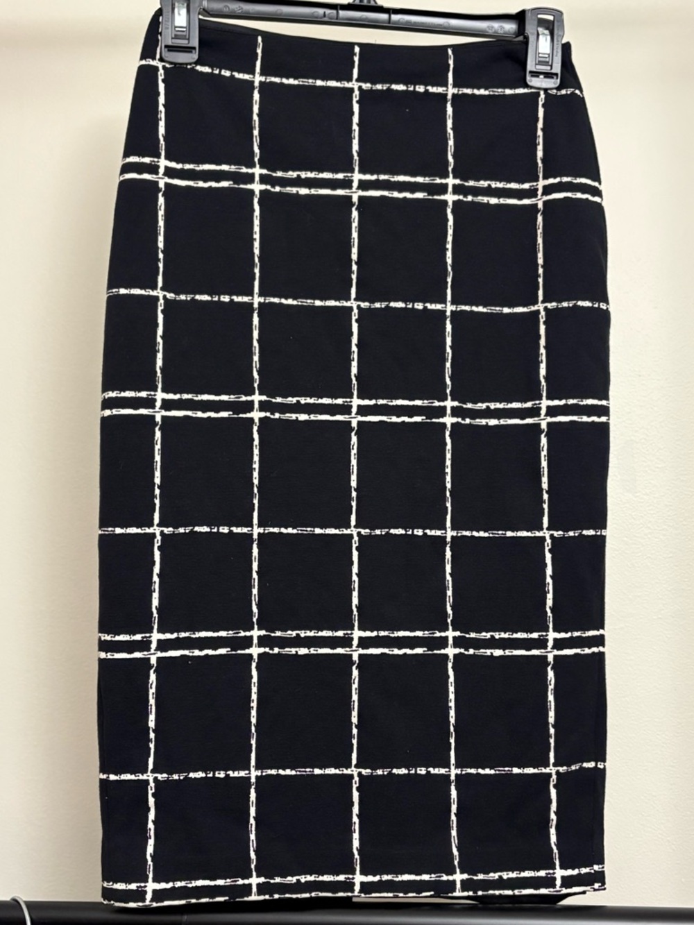 Express Black Grid Pencil Skirt - Women's Classic Check Print Size 2